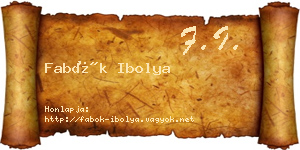 Fabók Ibolya névjegykártya